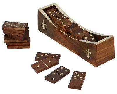 WOODEN DOMINO SETS WITH HOLDER