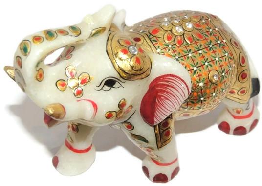 Antique Marble Elephant For Corporate Gifts, Technique : Pure Handmade Carving Based