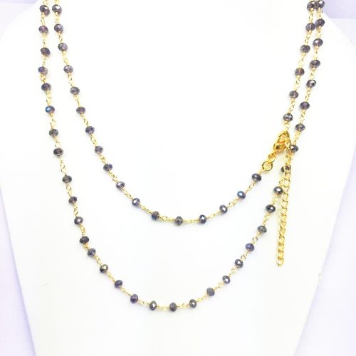 Amethyst Mystic Rondelle Bead Rosary Necklace
