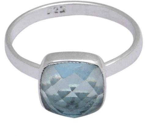 Blue Topaz Quartz Bezel Set Gemstone Rings