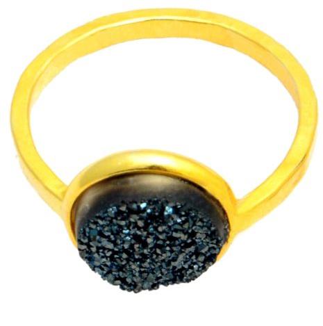 Druzy Bezel Set Gemstone Rings