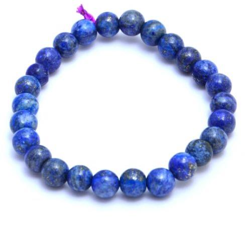 Lapis Lazuli 8mm Smooth Round Bead Stretchable Bracelet