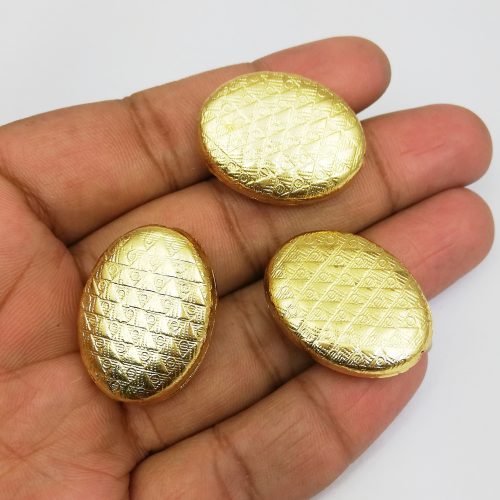 Trendy Gold Plated Fancy Oval Bead