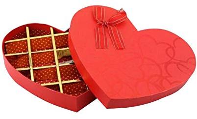 Plain Heart Shaped Paper Box, Color : Red