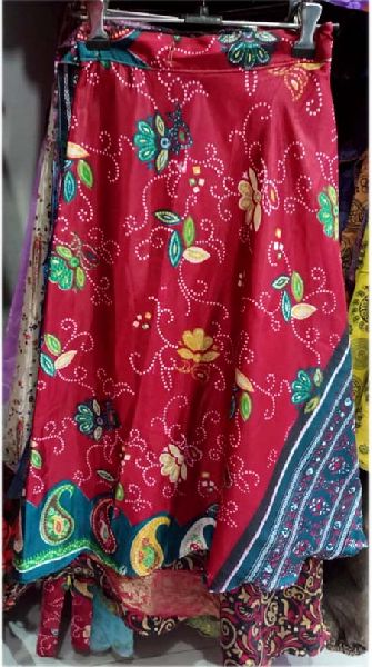 mixed colors Old Sari Fabric Repron Skirts