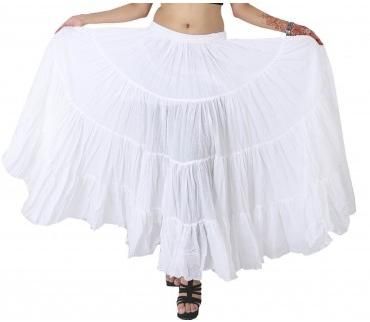 Cotton White Persian Style Skirt, Length : 37' Inches