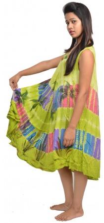 Girls Rayon tie dye dress, Color : Mix assorted colors
