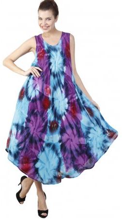 Sleeveless Women Long Tie Dye Dress