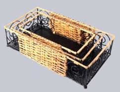 Wicker ratten cane rectangular basket