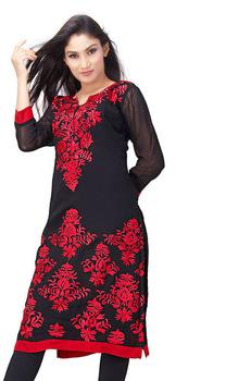 Red embroidery Kurti, Age Group : Adults