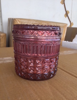 glass candle jar copper finish