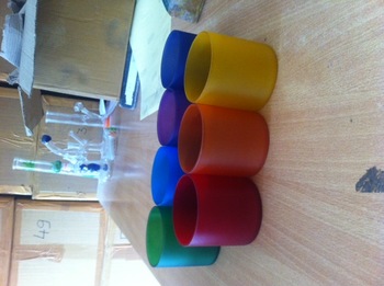 Taj international glass chakra candle holders, Color : rainbow