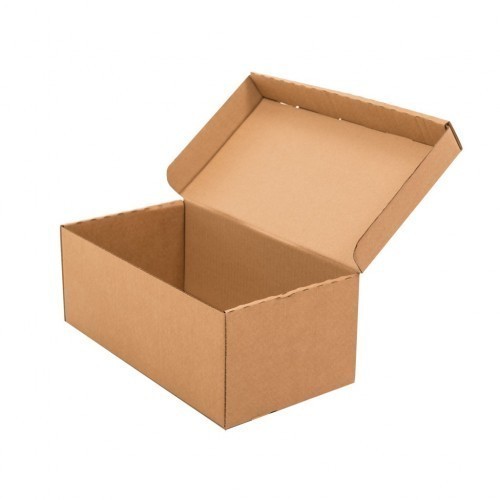 Rectangular Kraft Paper Cardboard Corrugated Boxes, for Goods Packaging, Pattern : Plain