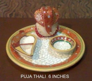HAATSKRITI Marble Puja Thali, for GIFTINGS