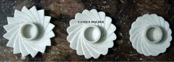 HASTKRTI Stone MARBLE WHITE CANDLE HOLDERS