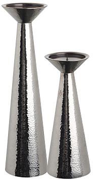 TI Stainless Steel Metal Candle Holder, Color : Silver