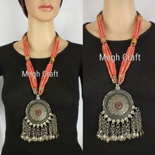Designer german silver Necklace - Designer Pendant set