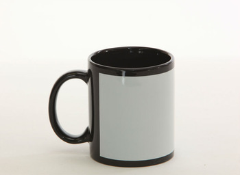 Sublimation Black Mug with White Patch