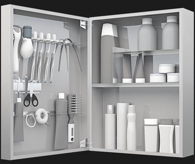 Family Mirror Bathroom Cabinet and Organizer (Small)