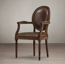 french round leather dining chair