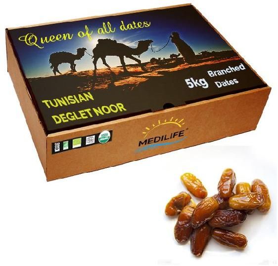 Branched Dates Deglet Noor , Carton Box 5 Kg ,Fresh Dates For Ramadan