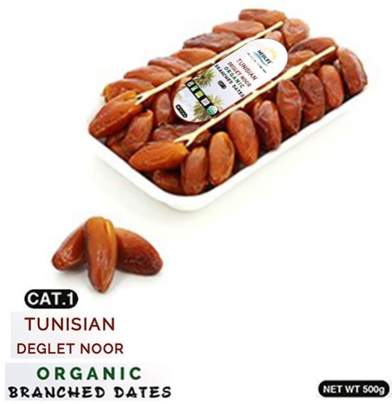 Organic Branched Dates Deglet Nour 500 Gr Tray