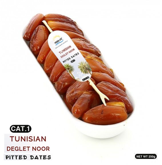 Pitted Dates Deglet Nour , Tray 250 Gr