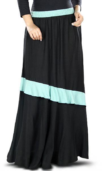 Black and Blue color Skirt-Rayon Skirt