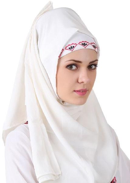 White color Designer-Georgette Hijab