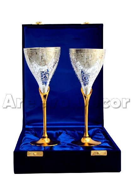 Royal Silver Brass Wine Glasses