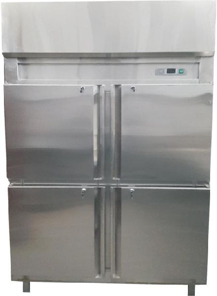 Polished Stainless Steel Four Door Vertical Refrigerator, Feature : Attractive Design, Excellent Strength