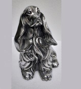 Metal Dog statue spaniel, for Home Decoration