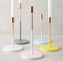 Colorful Copper Taper Candle Holder Set, for Weddings