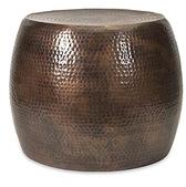 Short Accent Table with Hammered Antique Copper Finish