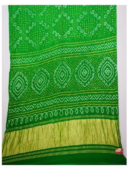 Bandhej Design Gaji Silk Bandhani Saree, Saree Length : 5.5 m (separate blouse piece)