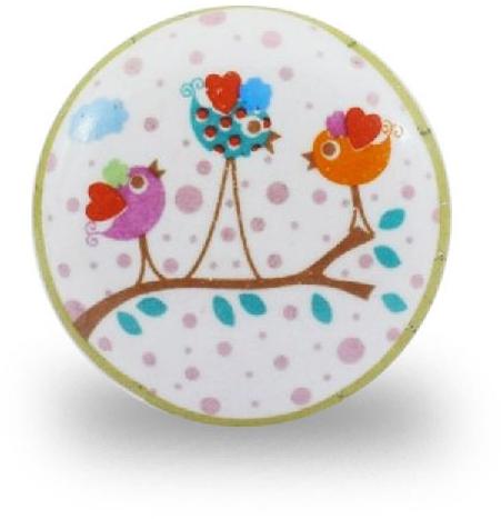 3 COLORFUL BIRDS TRANSFER KNOB