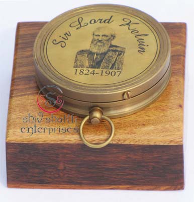 Brass Dori Sundial W/ Wooden Box