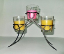 Iron glass candle stand