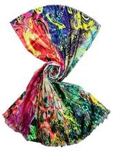 Unique silk digital print shawl in long length