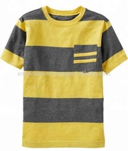 Yellow striped Boys t shirt with pocket