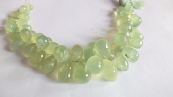 Beautiful Prehnite Faceted Tear Dropes 8 inches