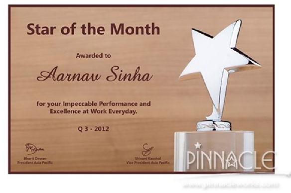 Star Of The Month Certificate