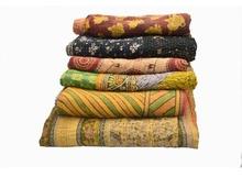 Unique cotton vintage kantha blanket