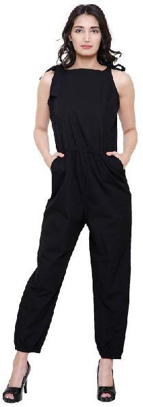 Knotted black jumpsuit for Women