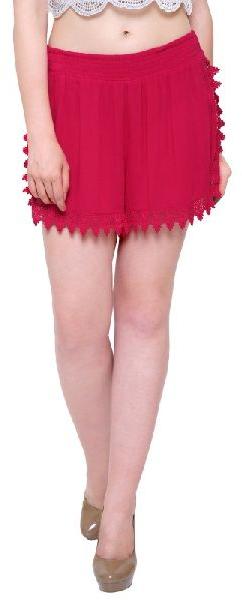 Magenta lace short for women