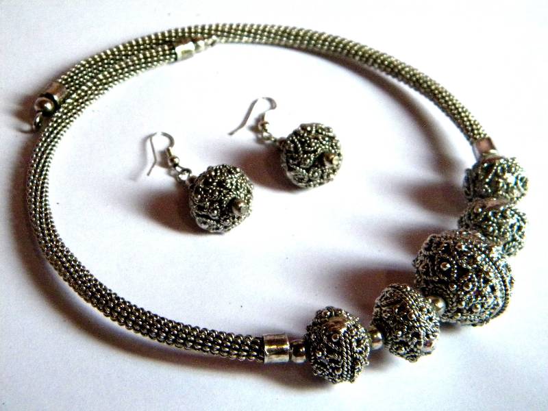 Antique Silver Necklace Set