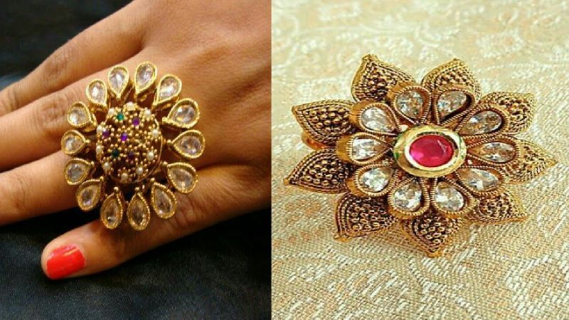 Rajwadi Rings, Color : Golden