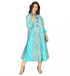 Woman Turquoise Kurti Beautiful Dress