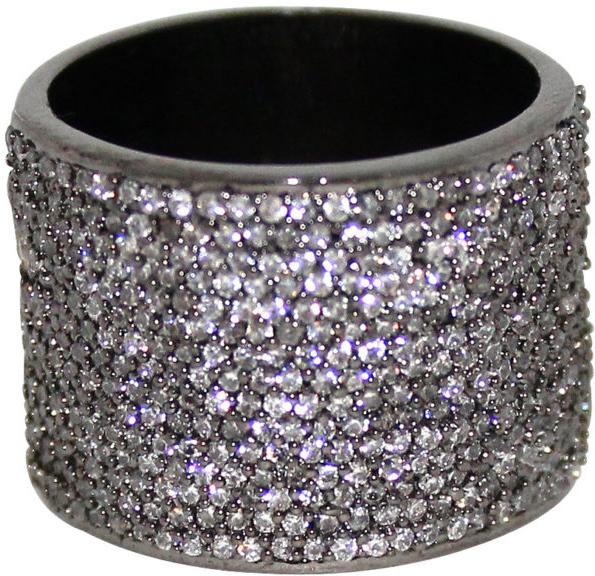 Designer Brass Ring with Cubic Zirconia Stone