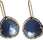 Victorian Style Blue Sapphire Sterling Silver Earring